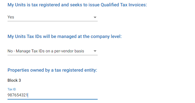 Vendor Level Settings