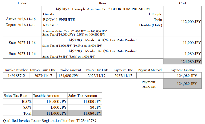 Example Receipt Format