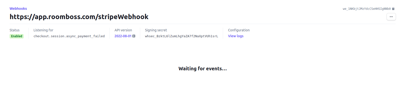 Note that your Signing secret is unique.